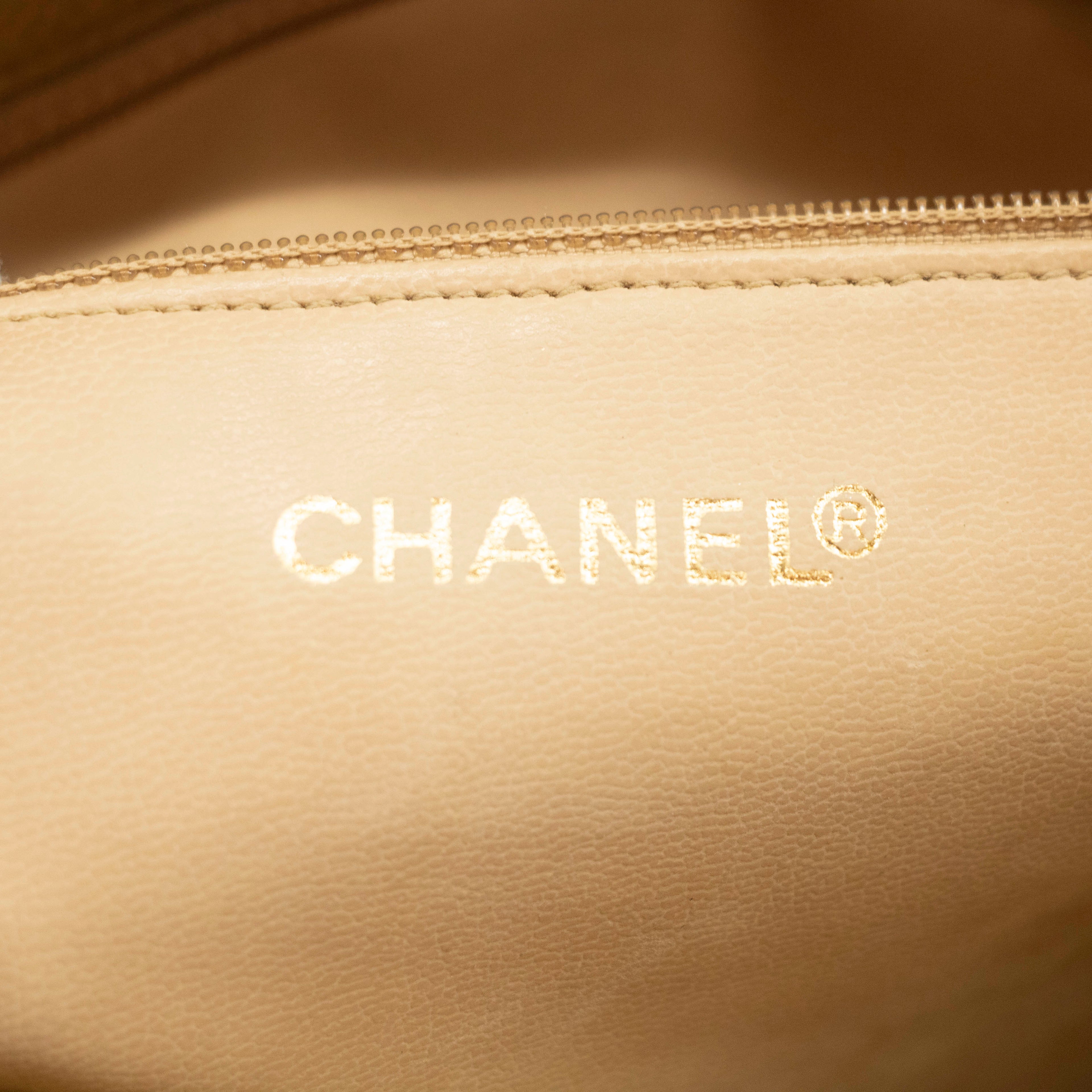 Chanel Beige Caviar Skin Quilted Matelase Shoulder Bag #3971
