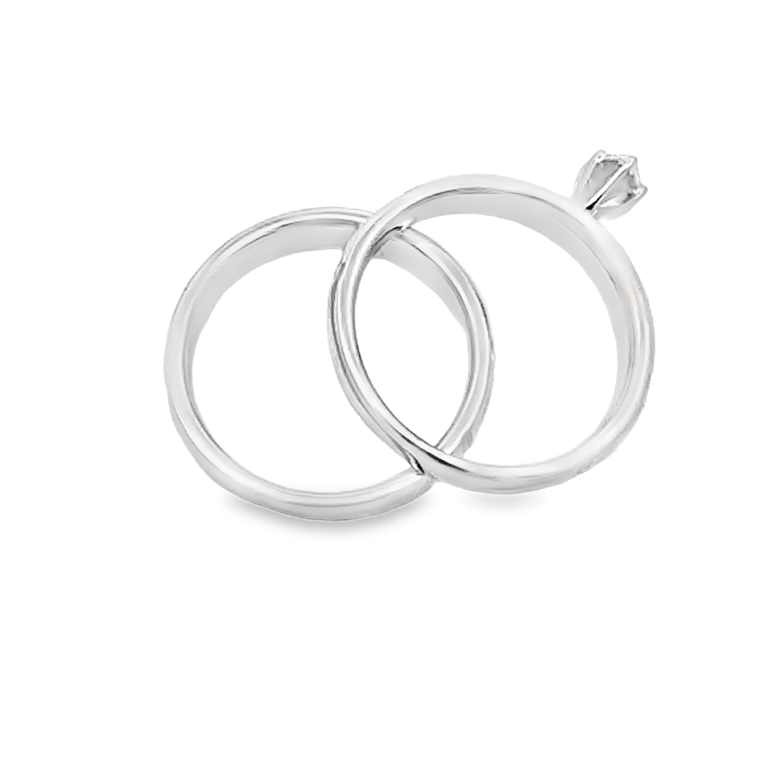 Diamond Engagement Ring Set Sterling Silver 14KT Gold