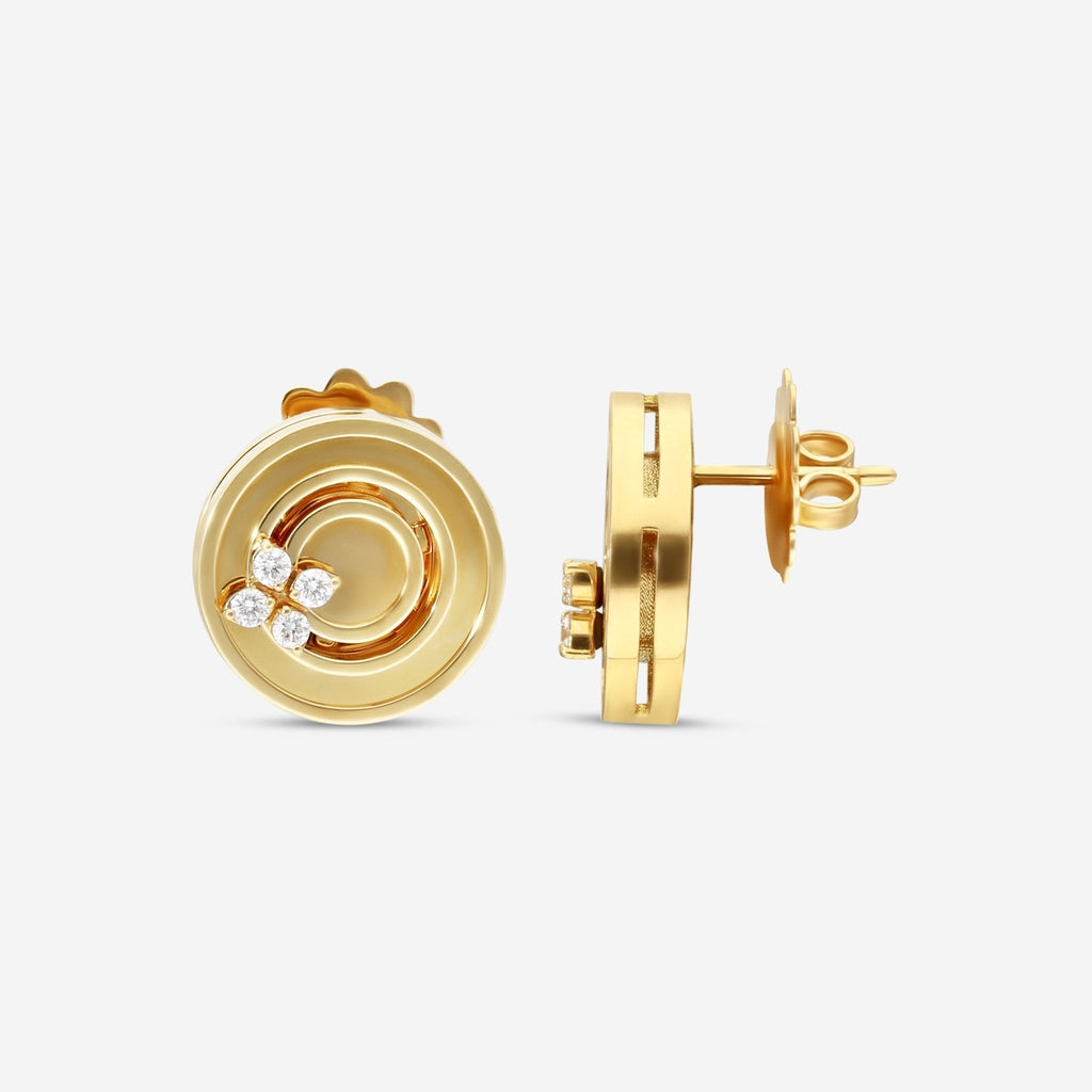 Roberto Coin Love in Verona 18K Yellow Gold Diamond Earrings 8883124AYERX