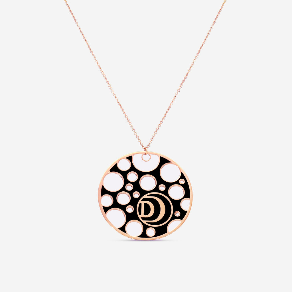 Damiani Damianissima 18K Rose Gold & Ceramic Diamond Pendant Necklace 32'' 20058576