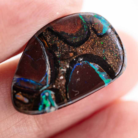 Natural Australian Boulder Opal Loose Gemstone Blue& Green& Yellow 10.9ct