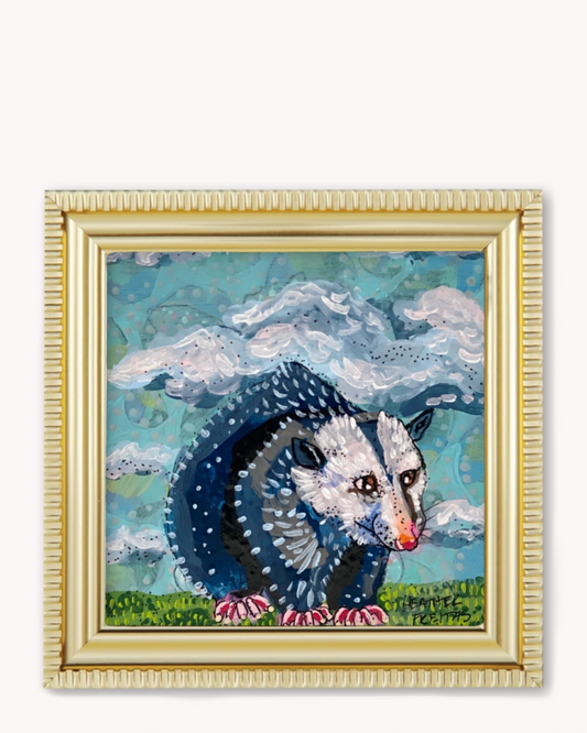Blue Dky Opossum Framed Magnet ( Medium )