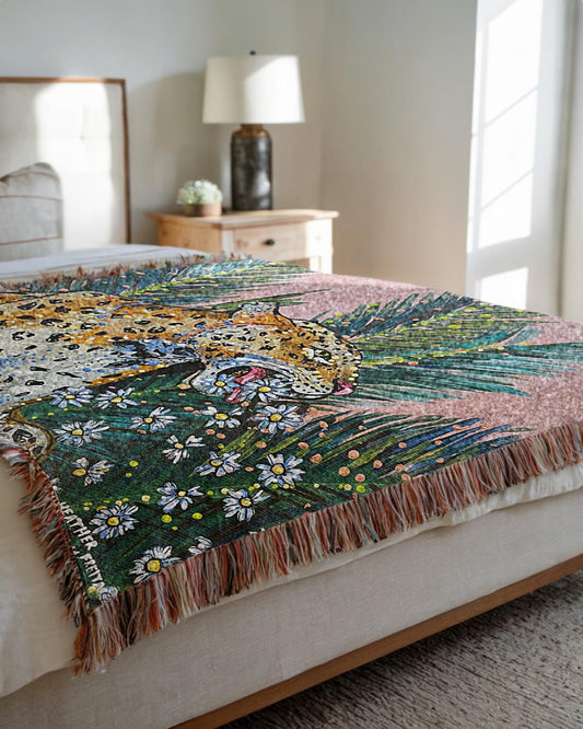 Jaguar Daisy Woven Blanket