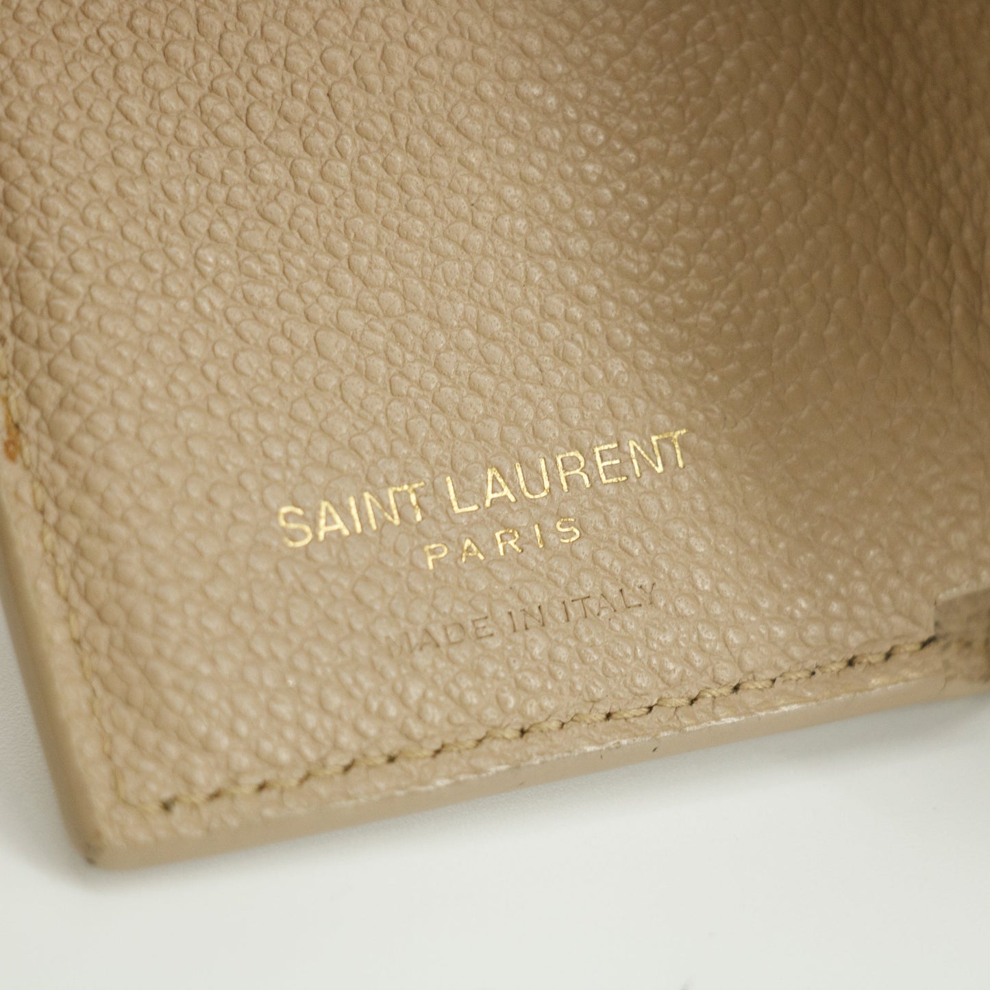 Yves Saint Laurent Beige Origami Compact Wallet #5203