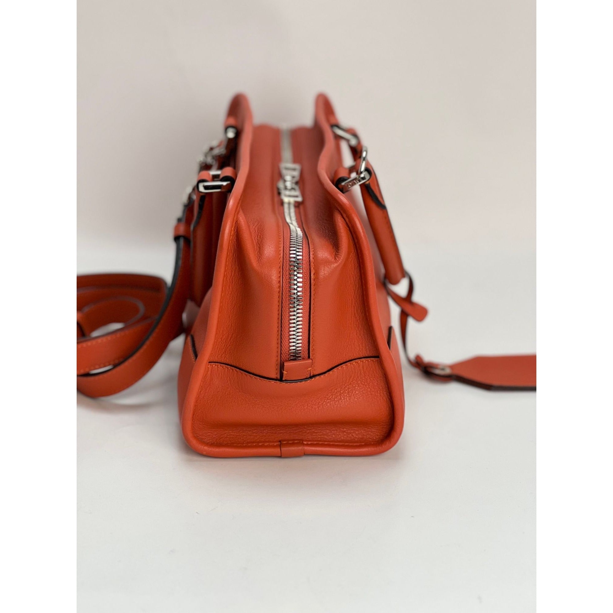 LOEWE Calfskin Amazona 28 Orange Leather Shoulder Bag
