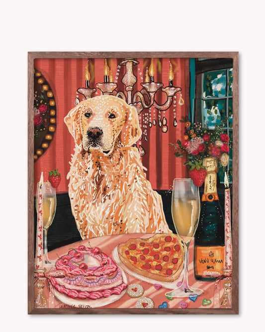 Golden Retriever- Build Your Pet Portrait Paper Print