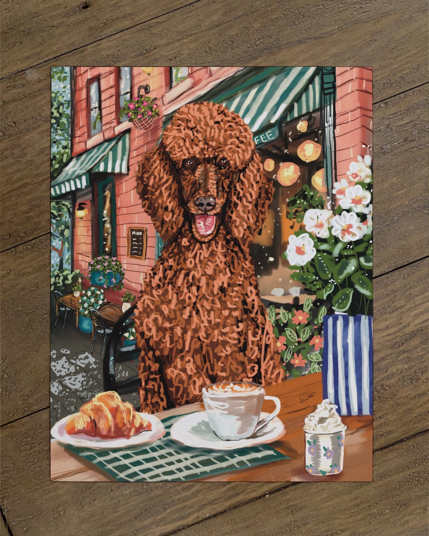 Standard Poodle - Build Your Pet Portrait Paper Print