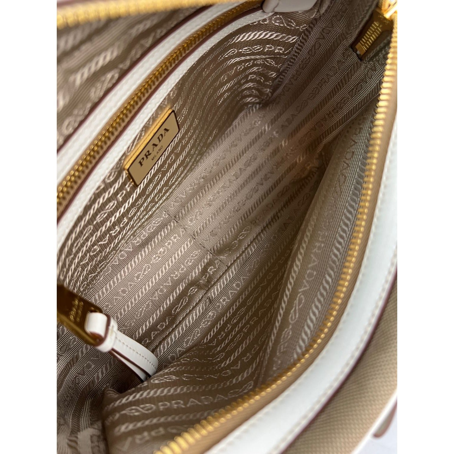 Prada Khaki Canvas Camera Crossbody Bag
