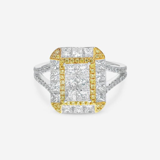 Gregg Ruth 18K Gold, White Diamond 1.97ct. tw. and Fancy Yellow Diamond Engagement Ring Sz. 6.5 605259