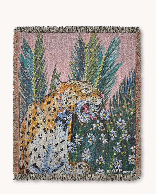 Jaguar Daisy Woven Blanket