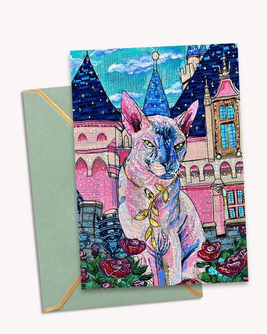 Mix Castle Cat - Greeting Card / Fine Art Print