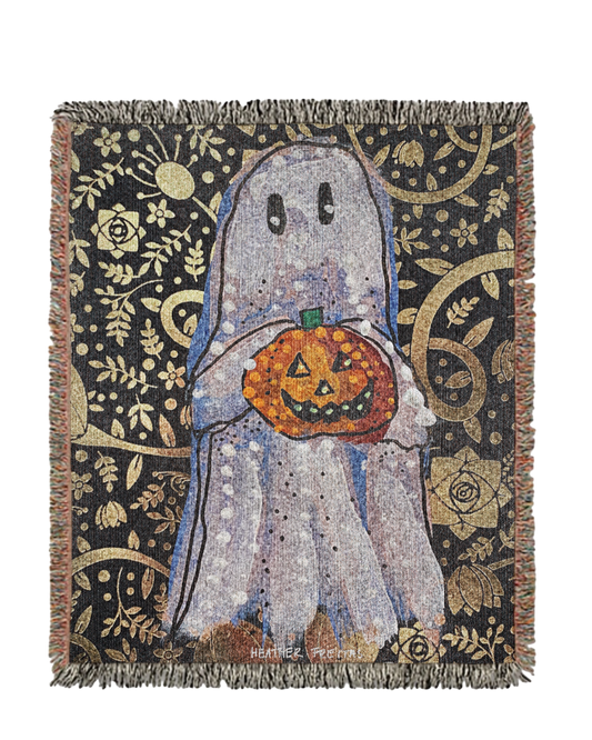 Gold Ghost Woven Blanket Tapestry