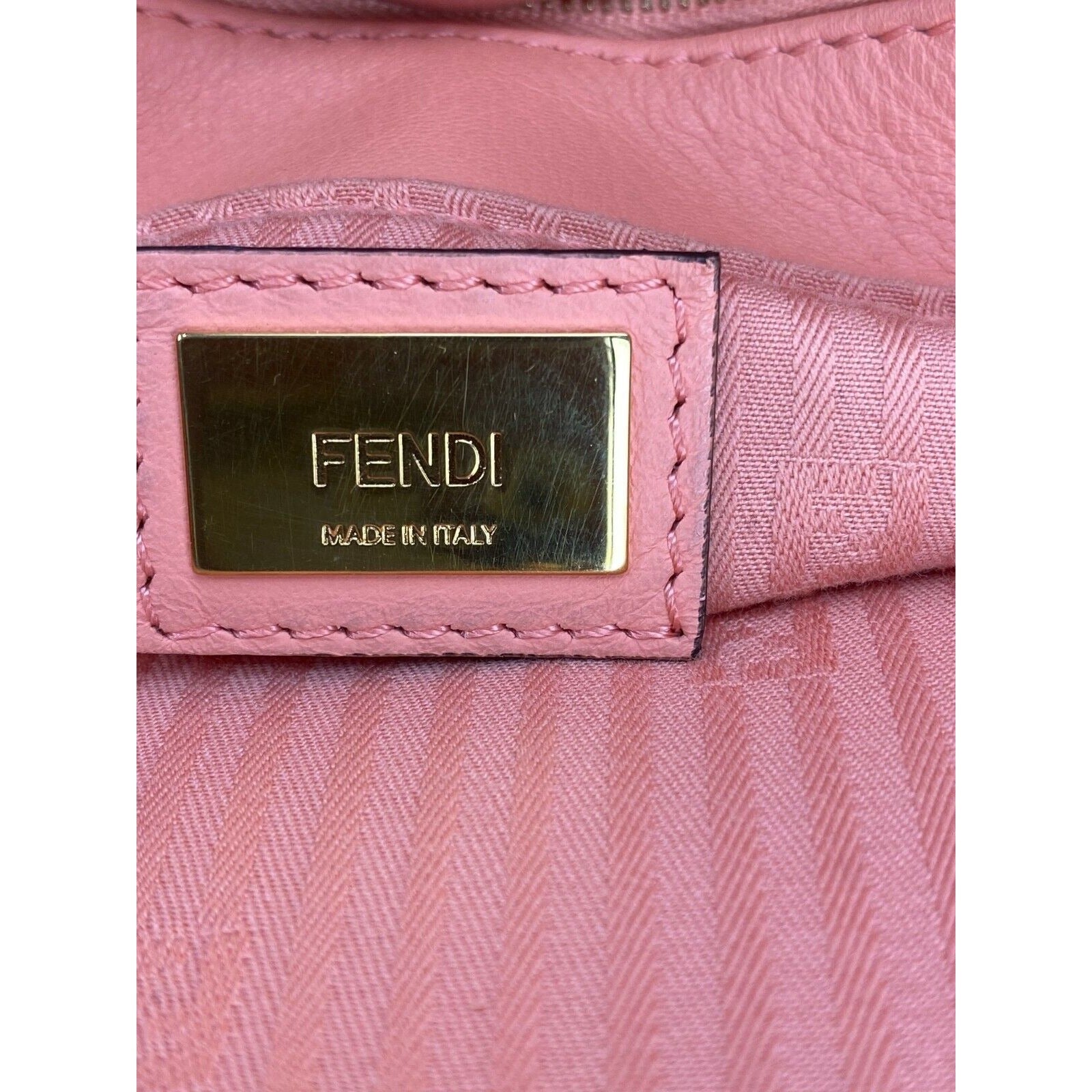 Fendi Vitello Elite Flamingo Petite 2Jours Pink Tote Shoulder Crossbody Bag