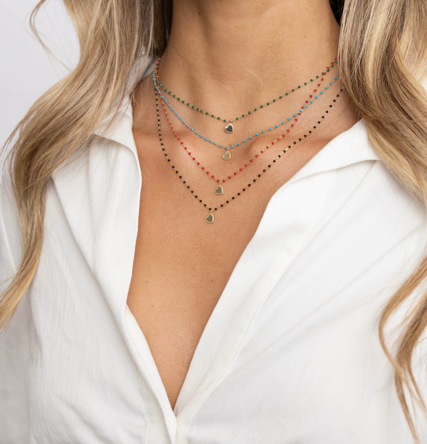Elsa Mini Heart Necklace Turquoise