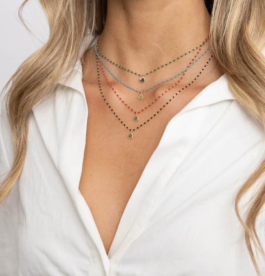 Elsa Mini Heart Necklace Turquoise