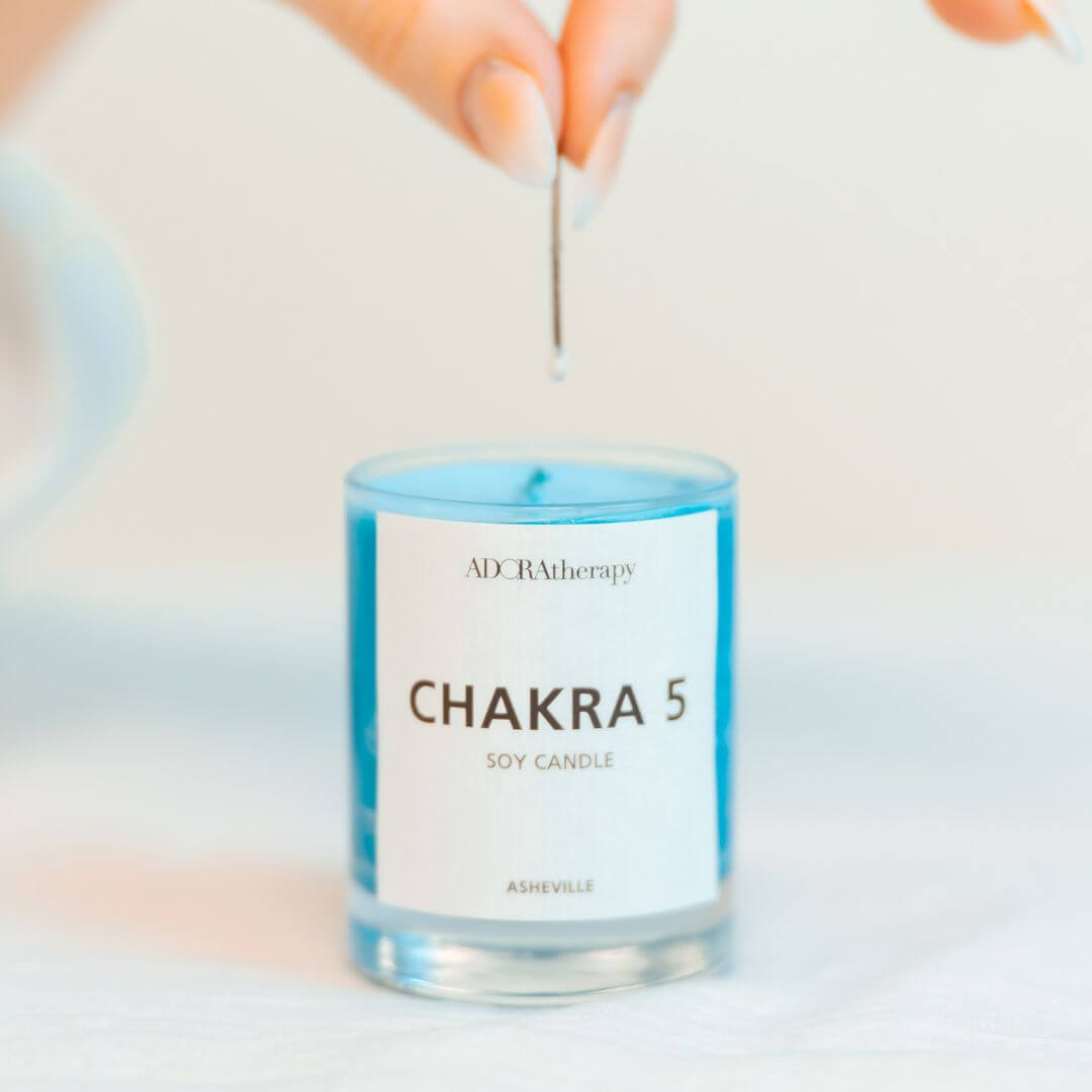 Throat Chakra Meditation Candle