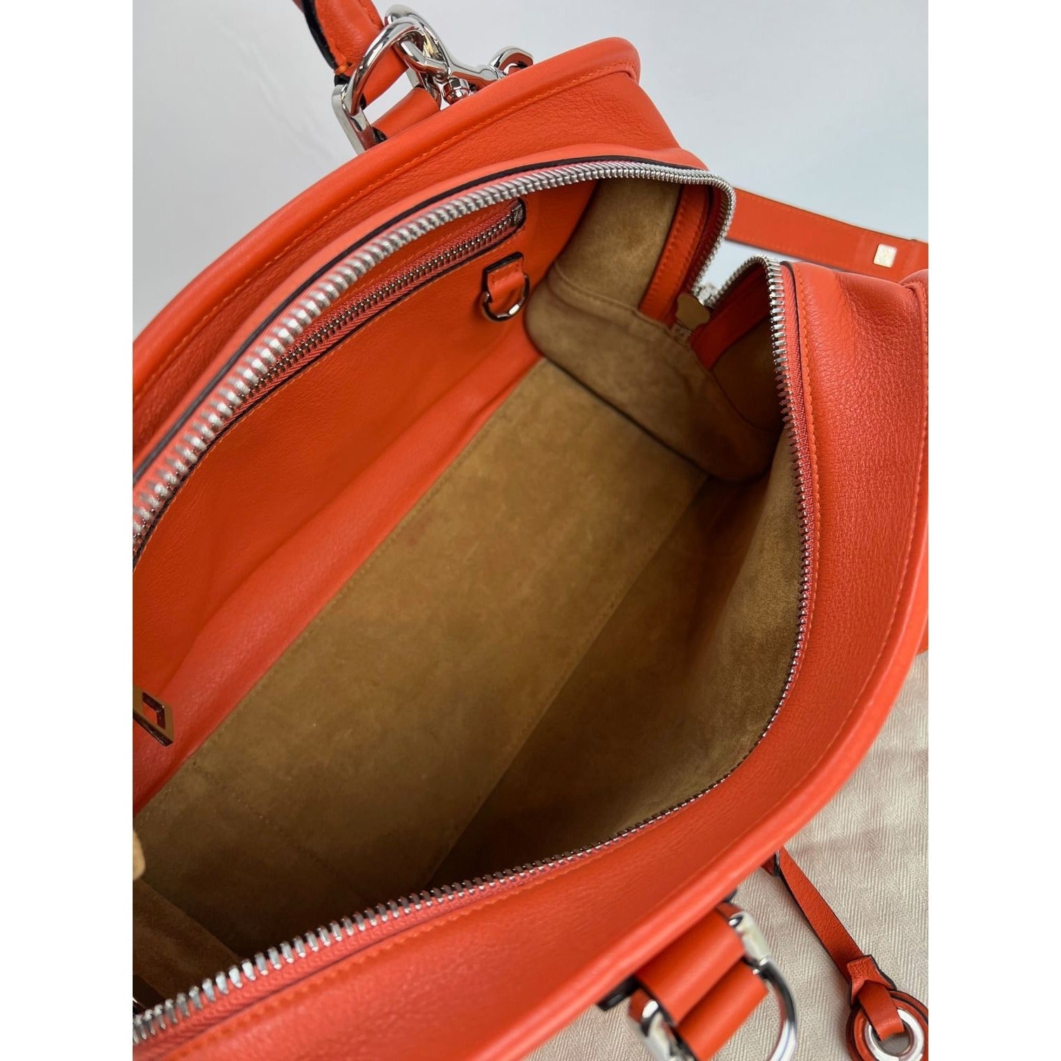 LOEWE Calfskin Amazona 28 Orange Leather Shoulder Bag