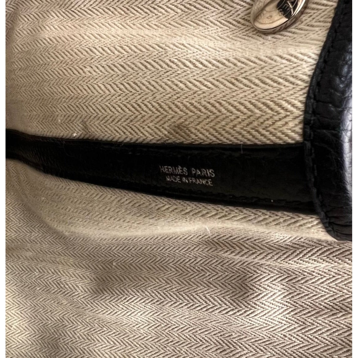 Hermes Negonda Garden Party MM 36 Black Leather Tote