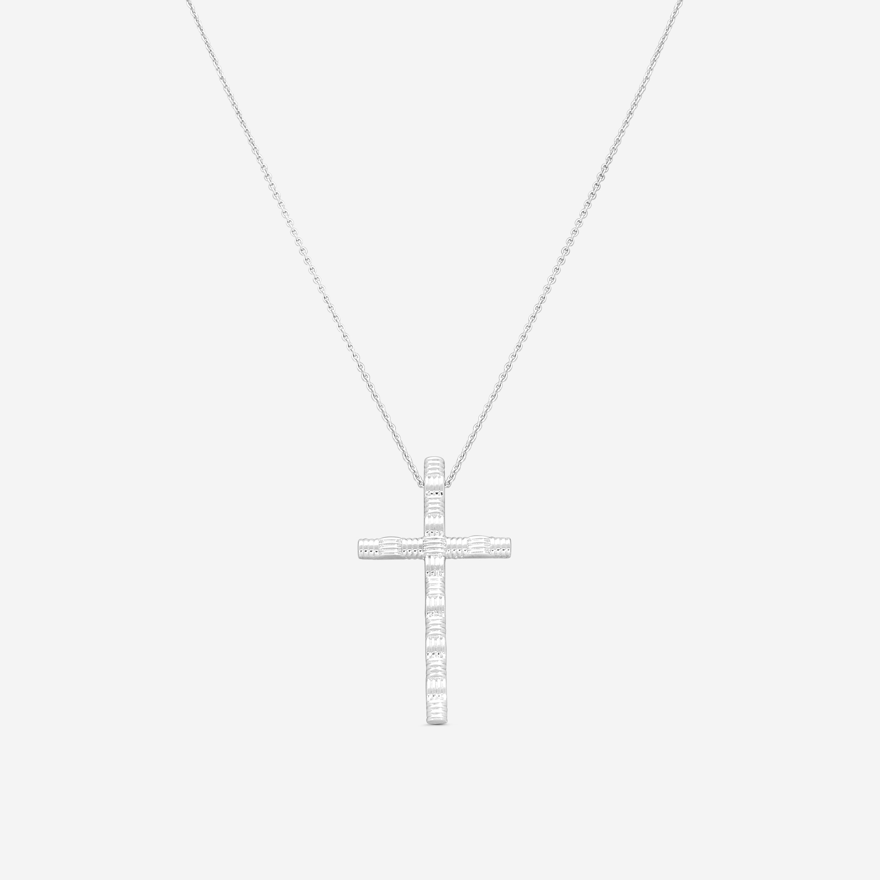 Roberto Coin Appassionata 18K White Gold Cross Necklace 777100AWCH00
