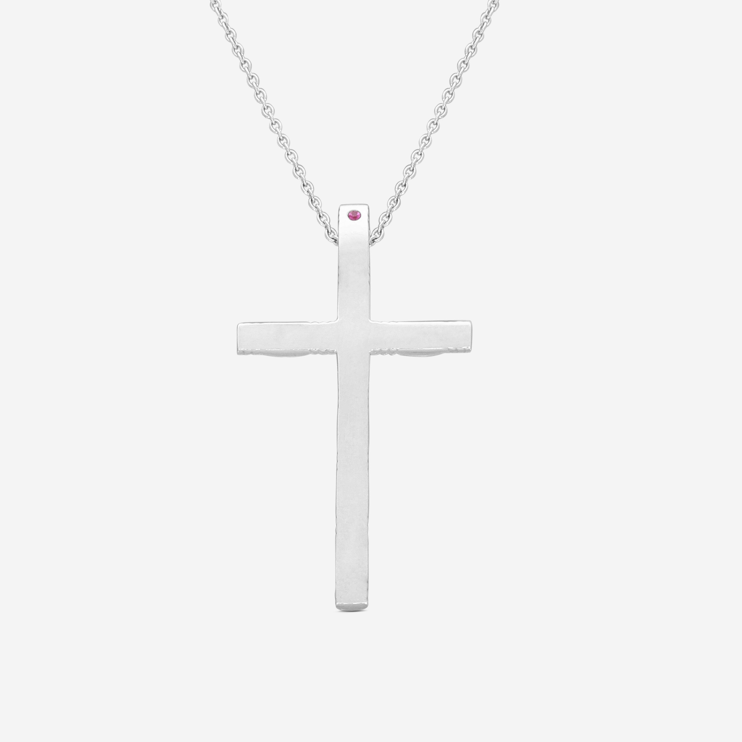 Roberto Coin Appassionata 18K White Gold Cross Necklace 777100AWCH00