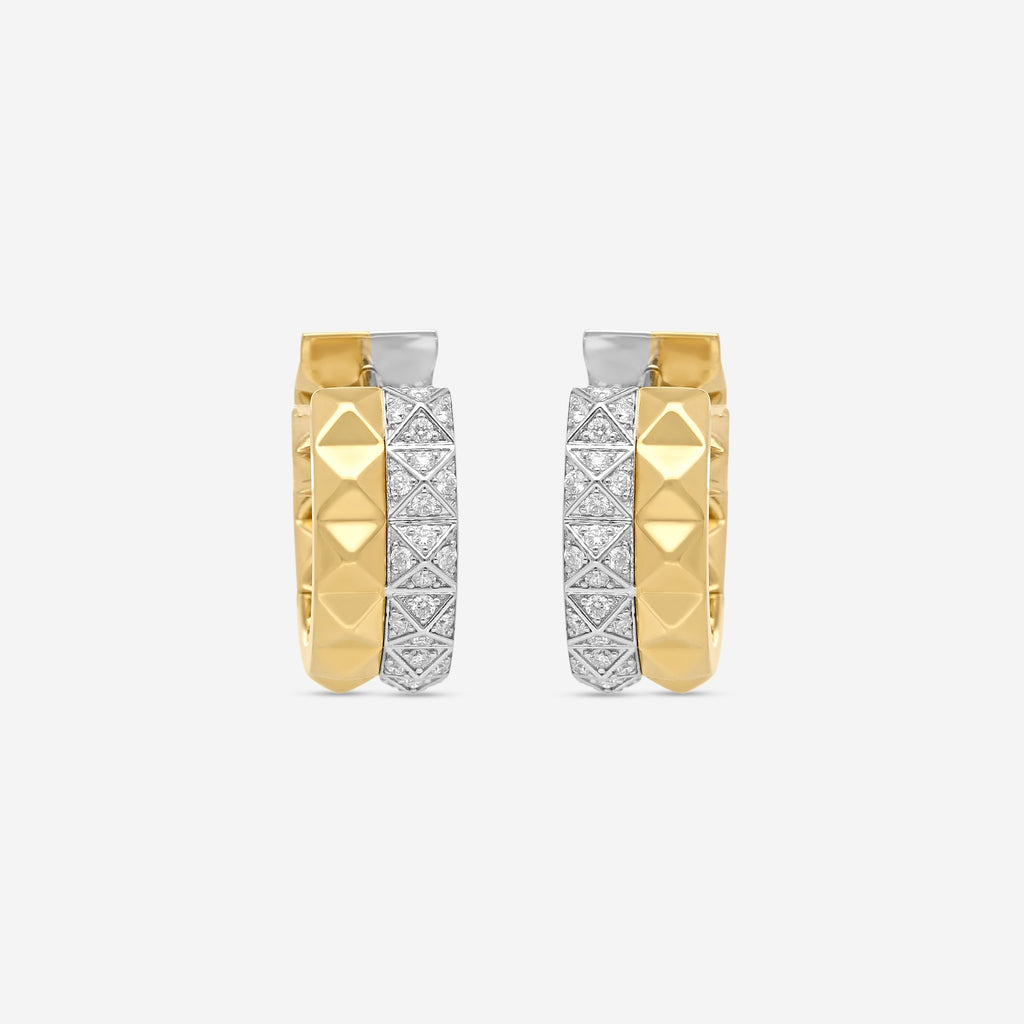 Roberto Coin Obelisco 18K Yellow & White Gold Diamond Earrings 7771787AJERX