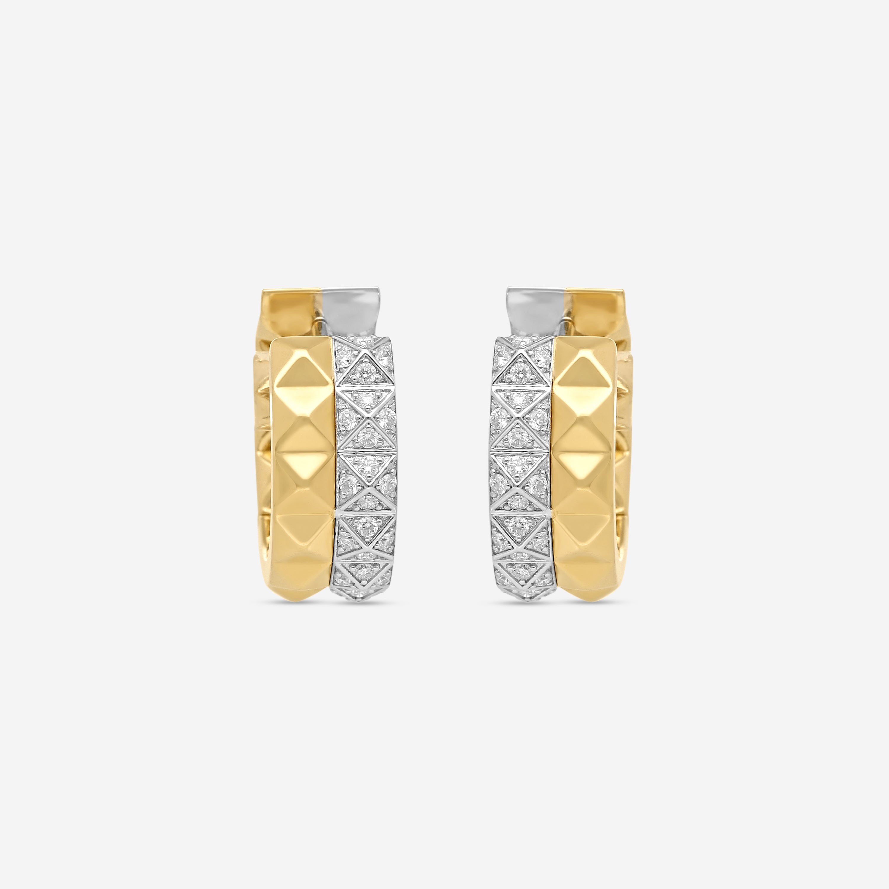 Roberto Coin Obelisco 18K Yellow & White Gold Diamond Earrings 7771787AJERX
