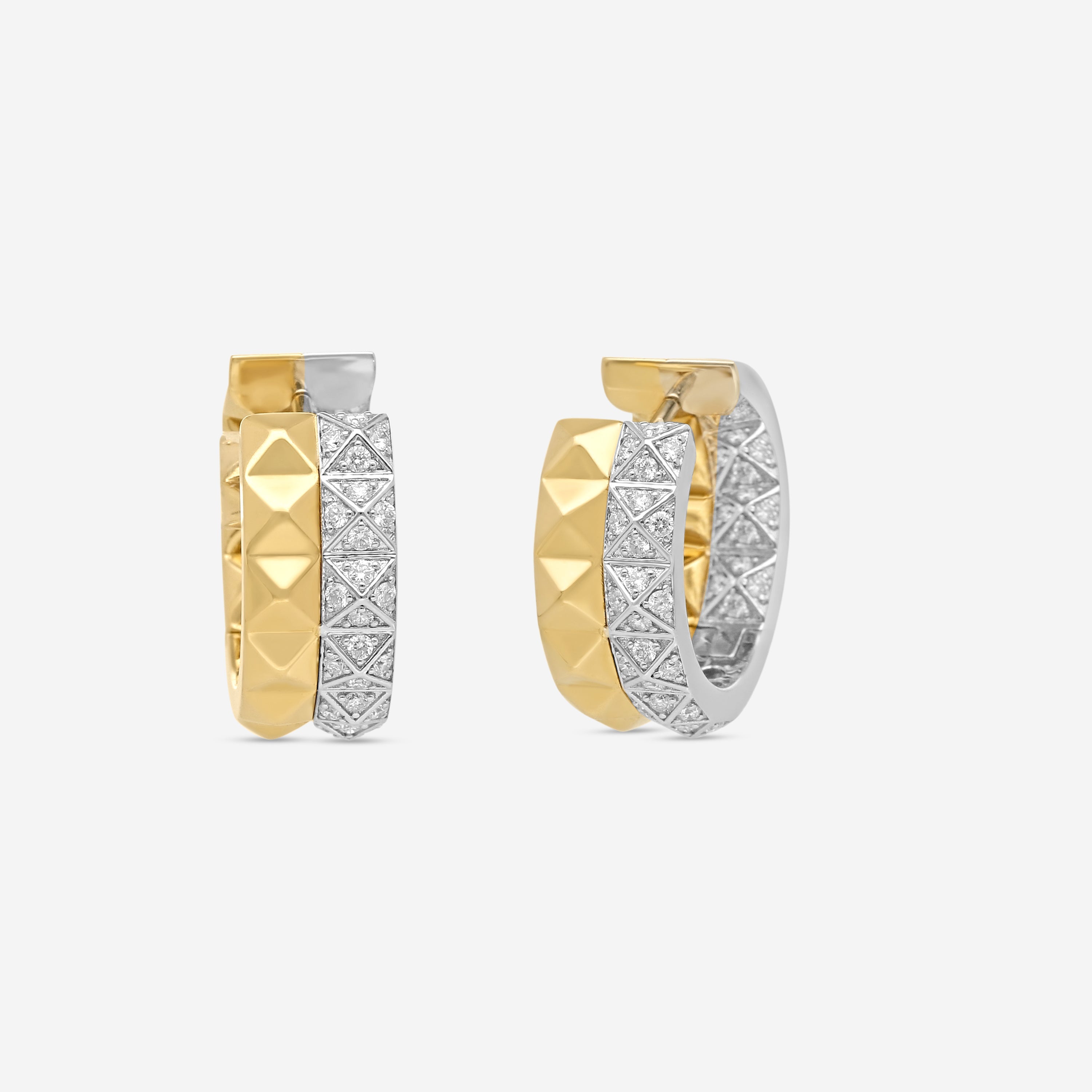 Roberto Coin Obelisco 18K Yellow & White Gold Diamond Earrings 7771787AJERX