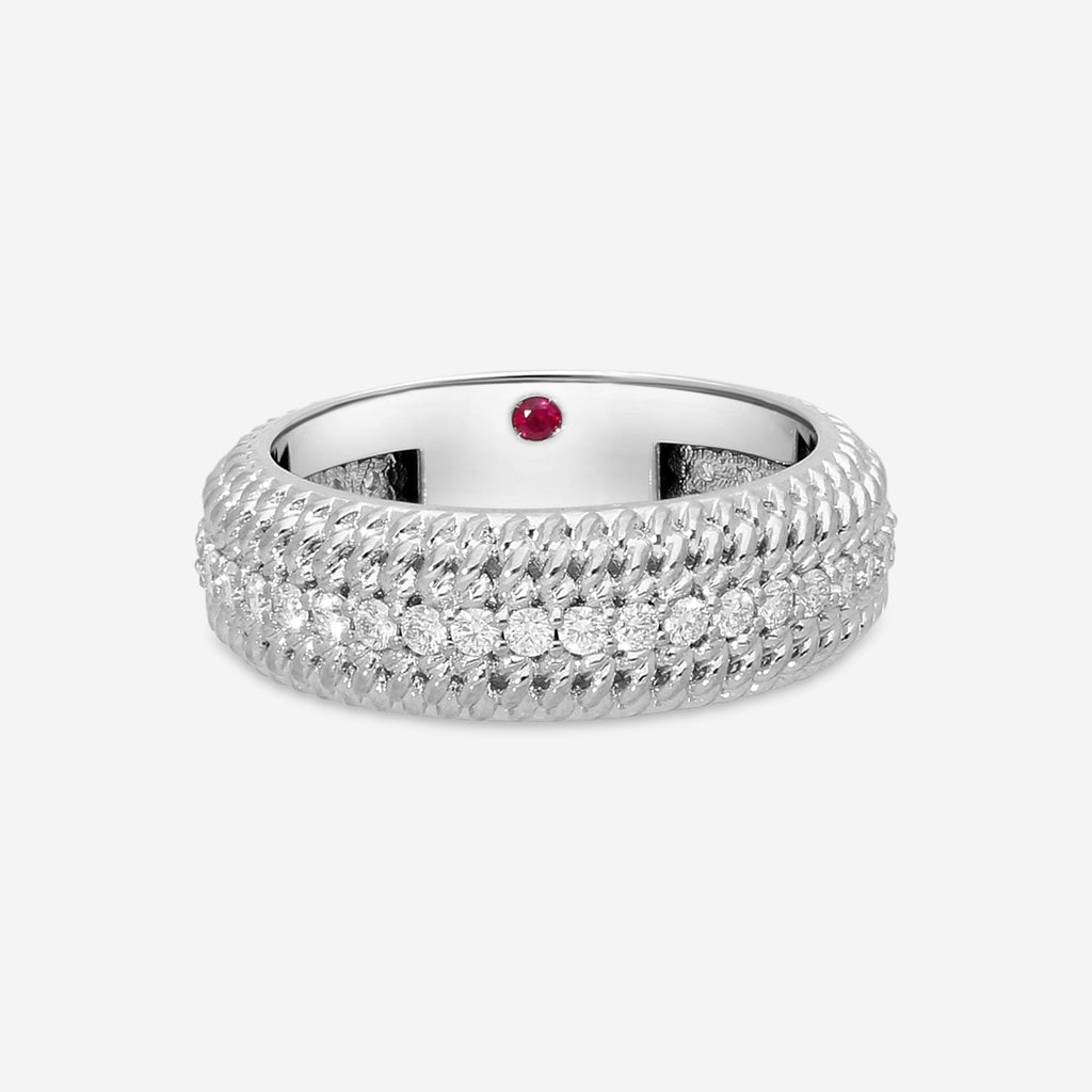 Roberto Coin Opera 18K White Gold Diamond Band Ring Sz. 8.25 7772779AW80X