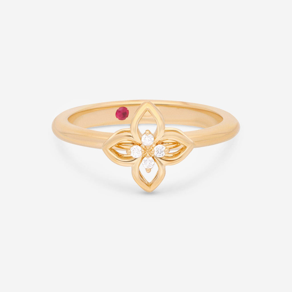 Roberto Coin Venetian Princess 18K Yellow Gold Diamond Ring Sz. 6.5 7773206AY65X