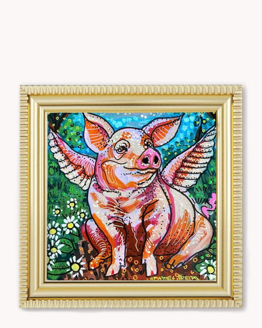 Dasiy Flying Pig Framed Magnet ( Medium )