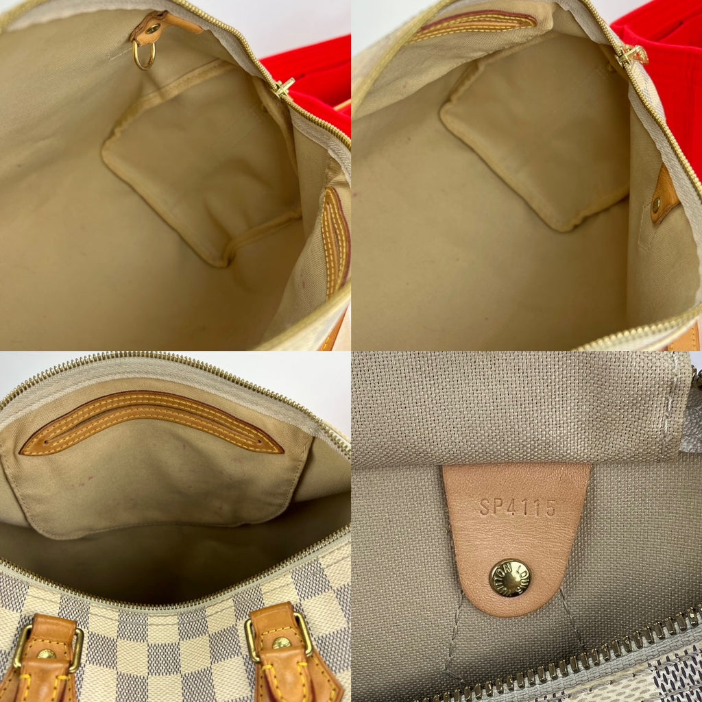 LOUIS VUITTON Speedy Bandouliere 30 Damier Azur Shoulder Hand Bag Added Insert Preowned