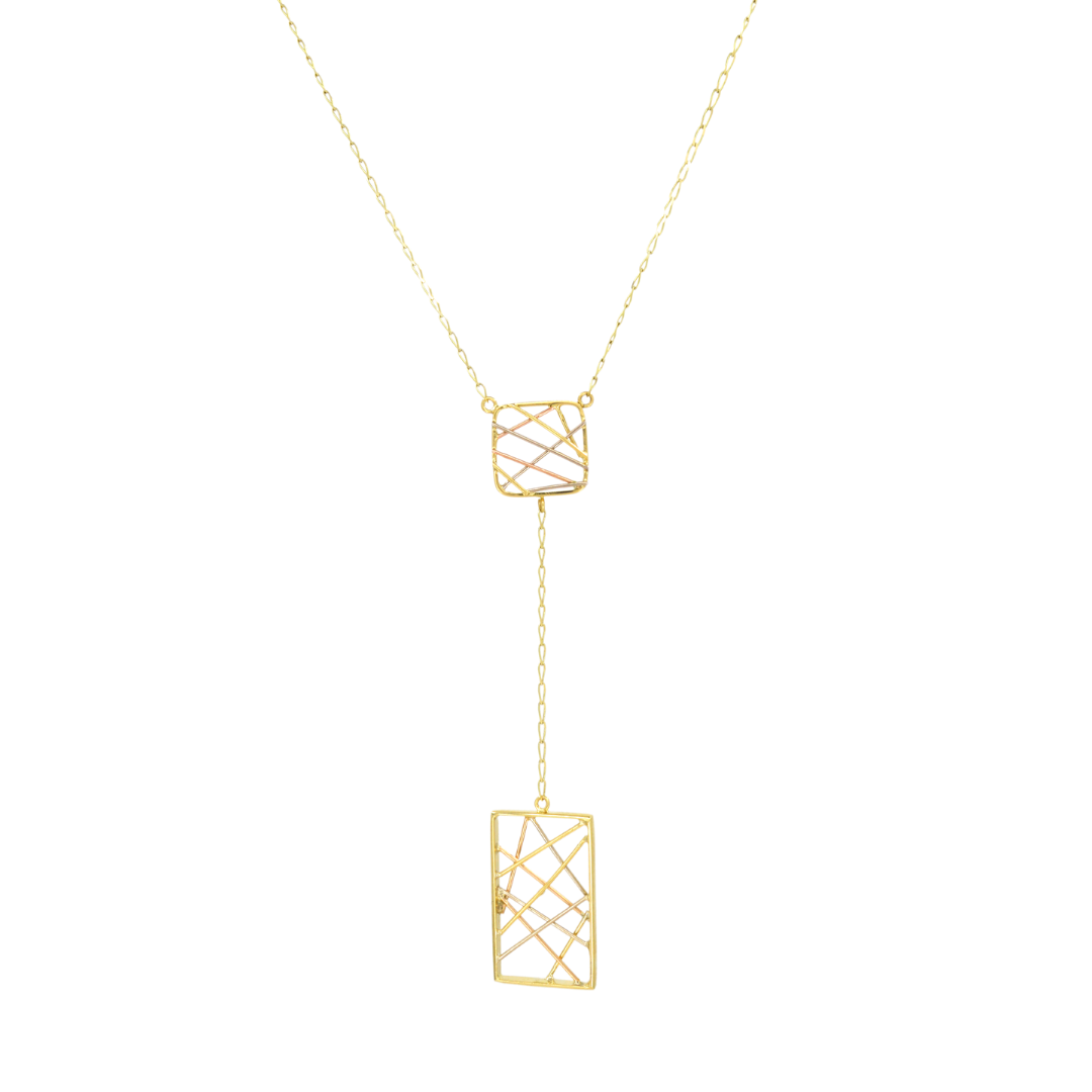 Three tone gold 18K Pendant Necklace CHC-31540