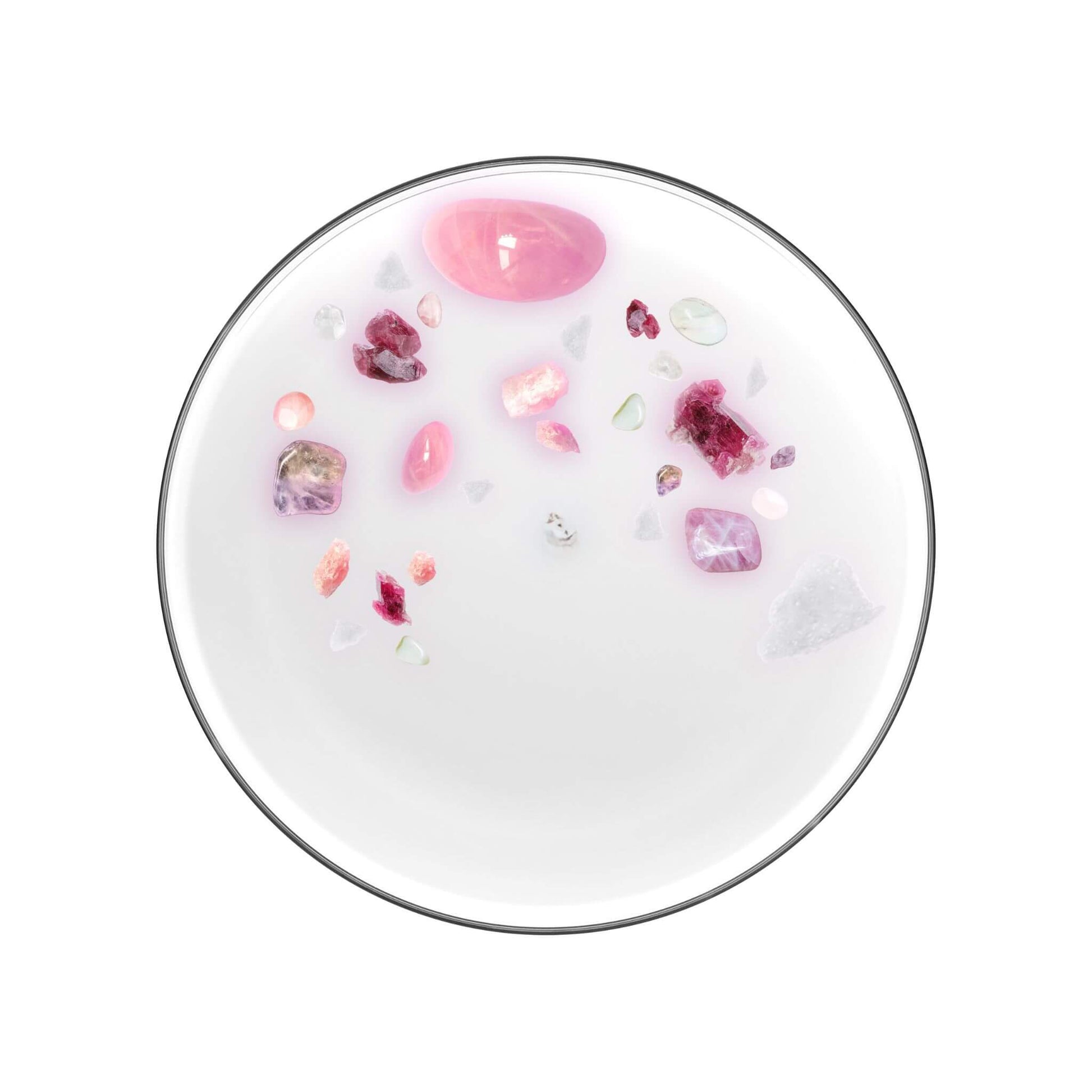 Chakra 7 Soy Candle with Strawberry Quartz Gemstones