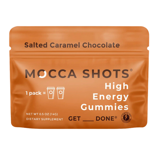 Mocca Shots Energy Gummies with Caffeine | 12-Pack - Salted Caramel Chocolate