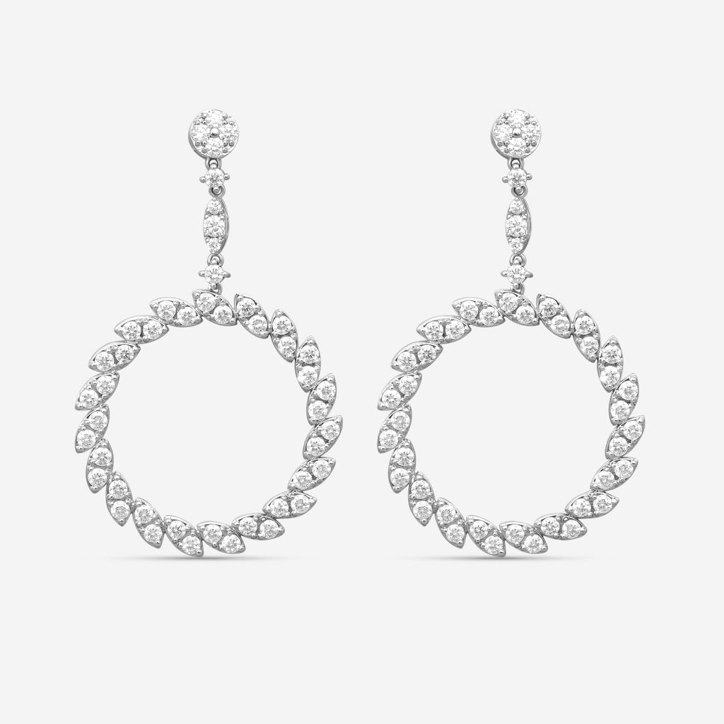Roberto Coin Marquesa 18K White Gold Diamond Drop Earrings 8882841AWERX0