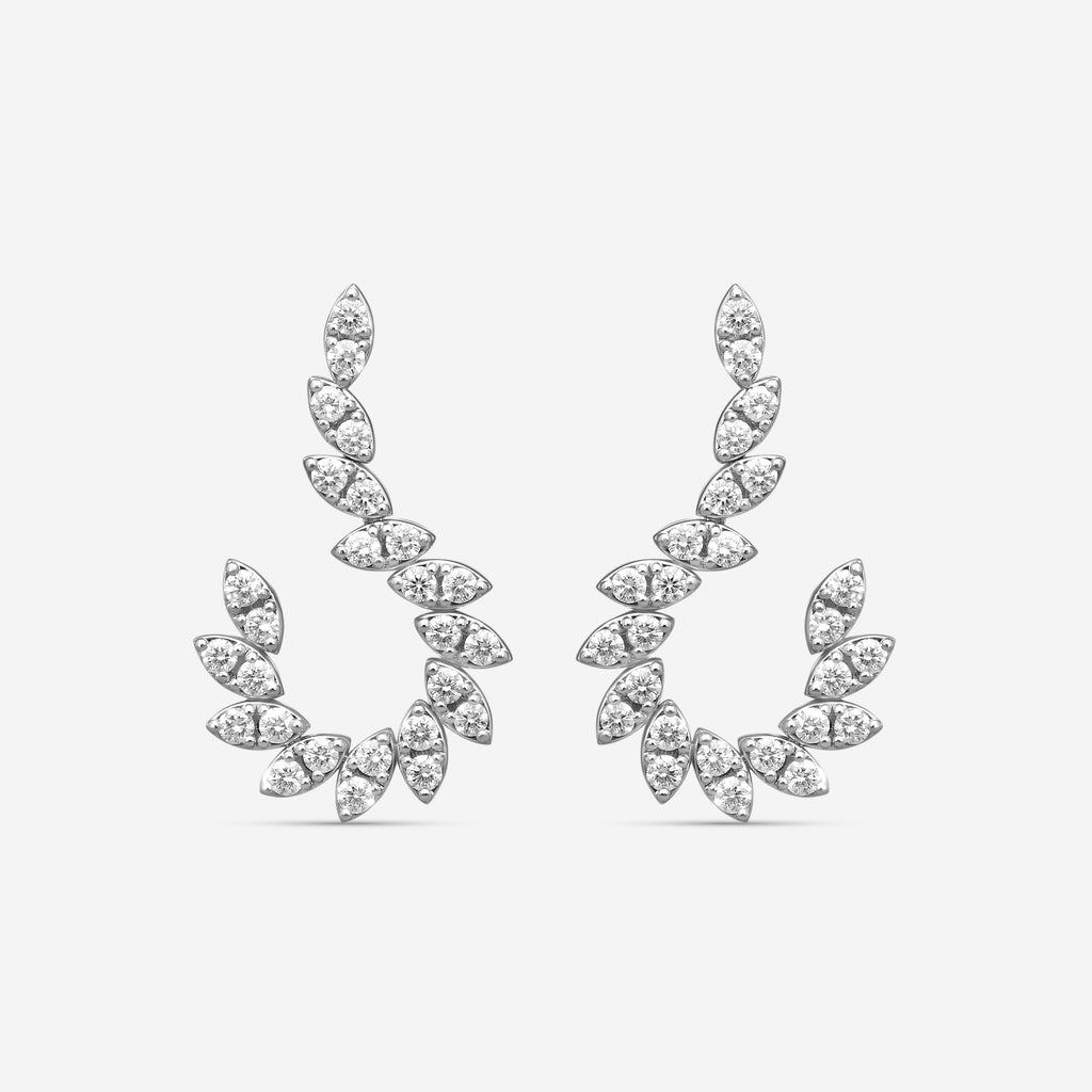 Roberto Coin Marquesa 18K White Gold Diamond Drop Earrings 8882873AWERX