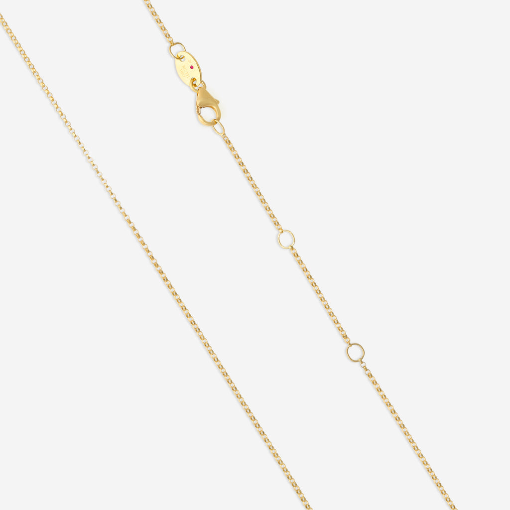 Roberto Coin Domino 18K Yellow Gold Diamond Pendant Necklace 8883335AY17X