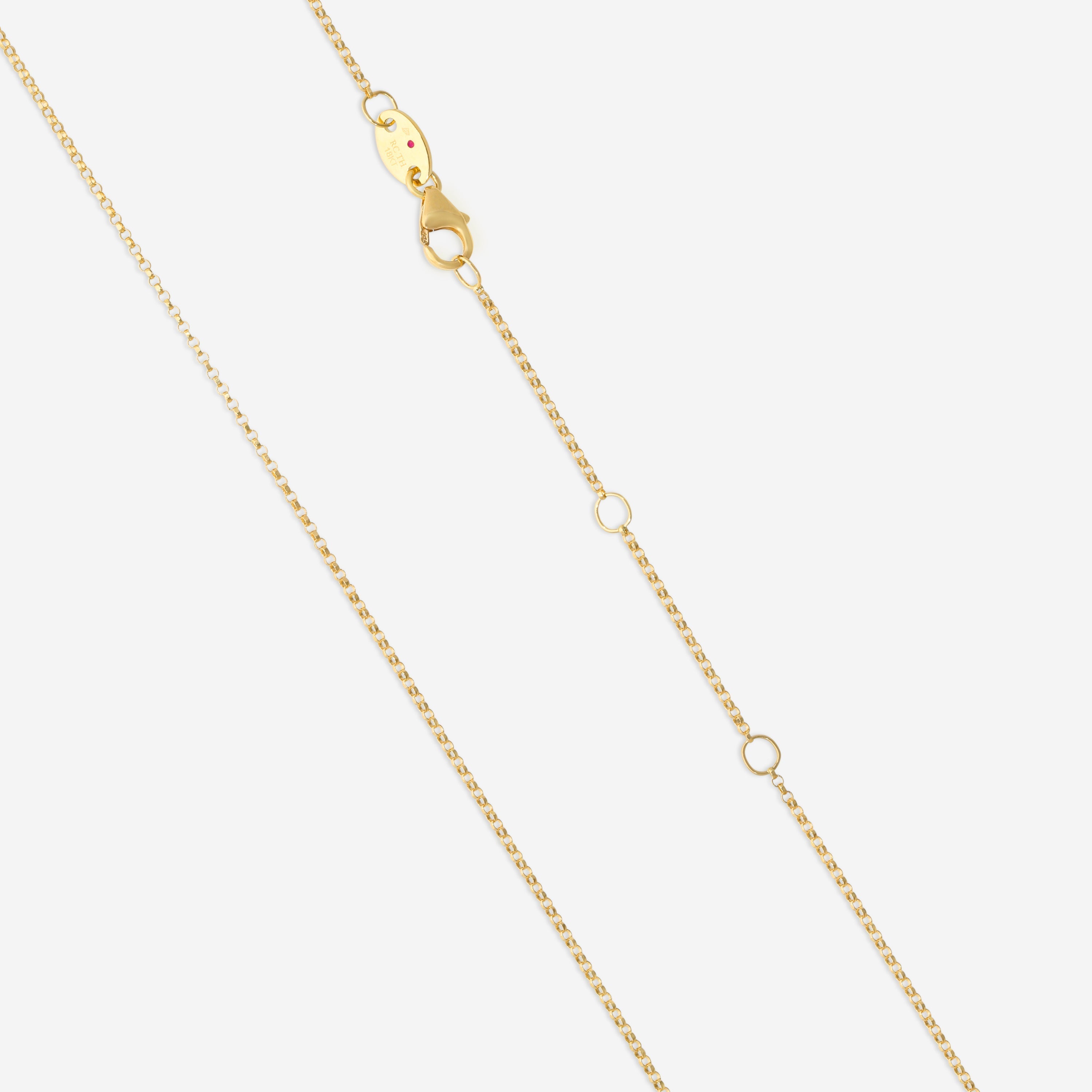 Roberto Coin Domino 18K Yellow Gold Diamond Pendant Necklace 8883335AY17X