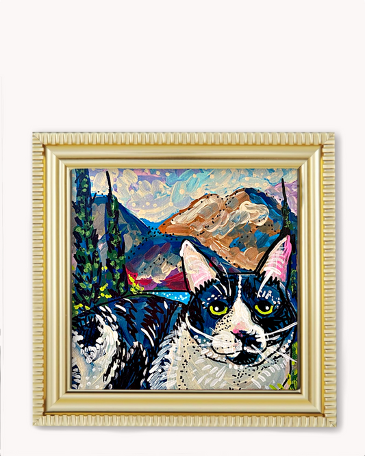 Tuscany Cat Framed Magnet ( Medium )
