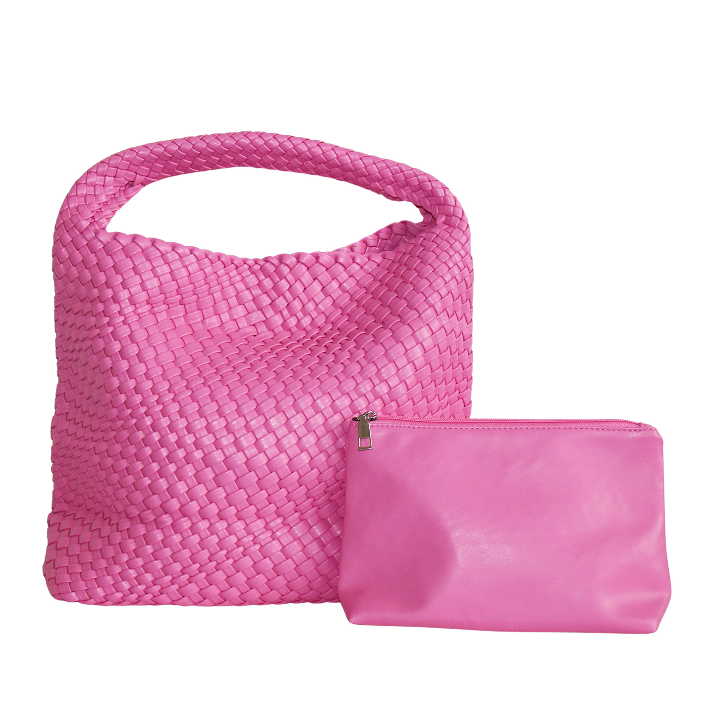 Sydney Woven Vegan Leather Barbie Pink