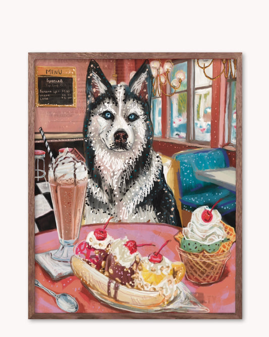 Husky - Build Your Own Pet Portrait Paper Print