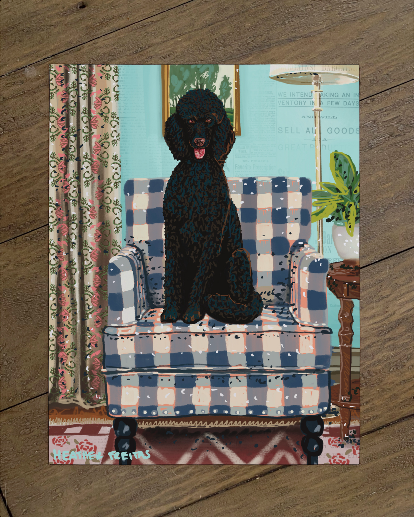 Standard Poodle - Build Your Pet Portrait Paper Print