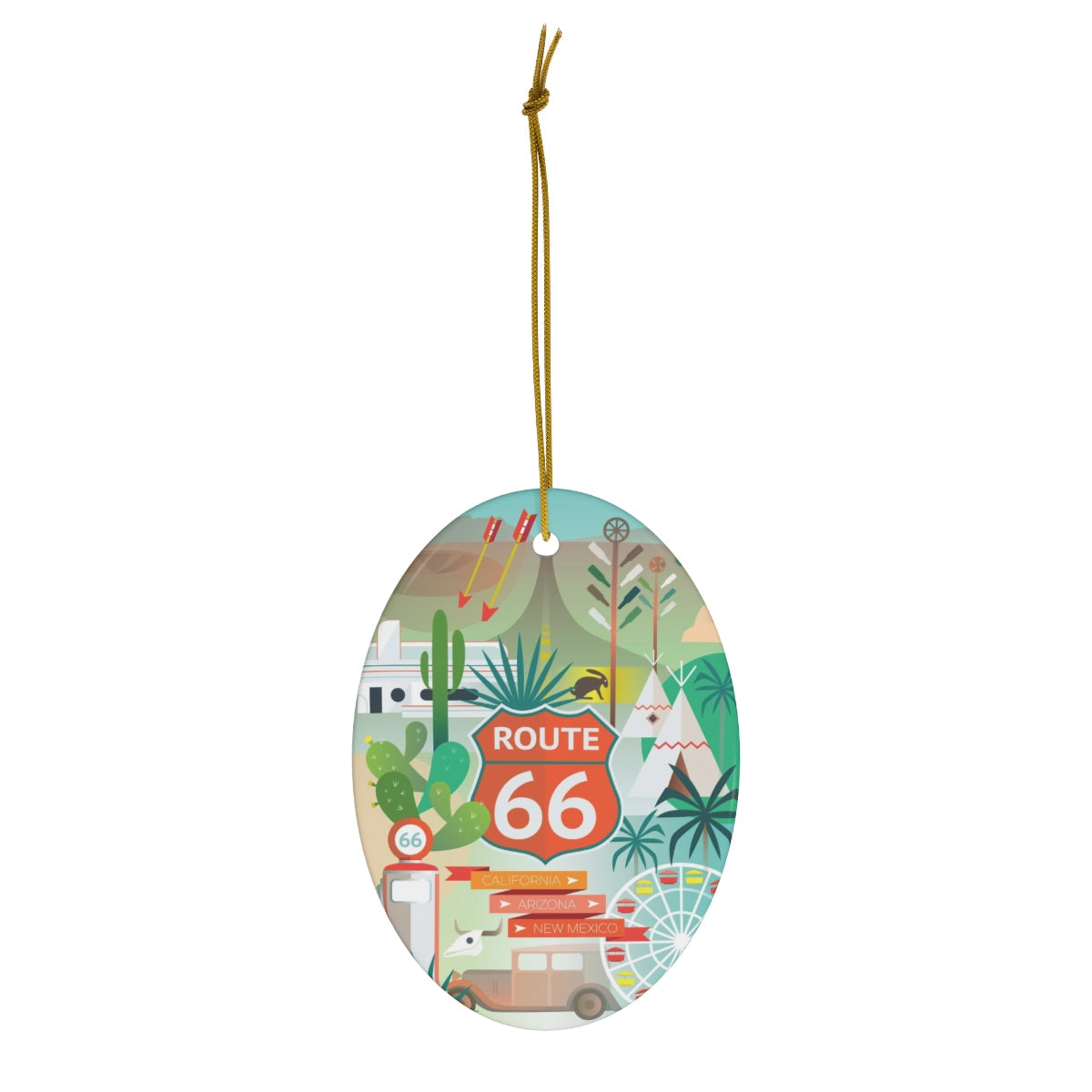 Route 66 Ceramic Ornament