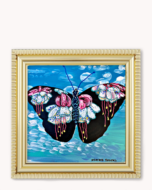 Bleeding Heart Butterfly Framed Magnet ( Medium )