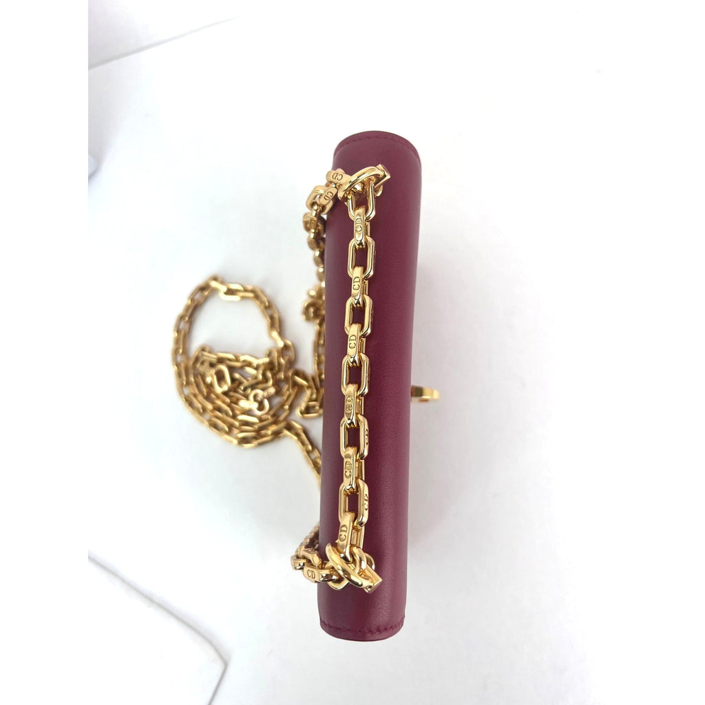 Christian Dior C'est Dior Mini Flap Burgundy Leather Shoulder Bag
