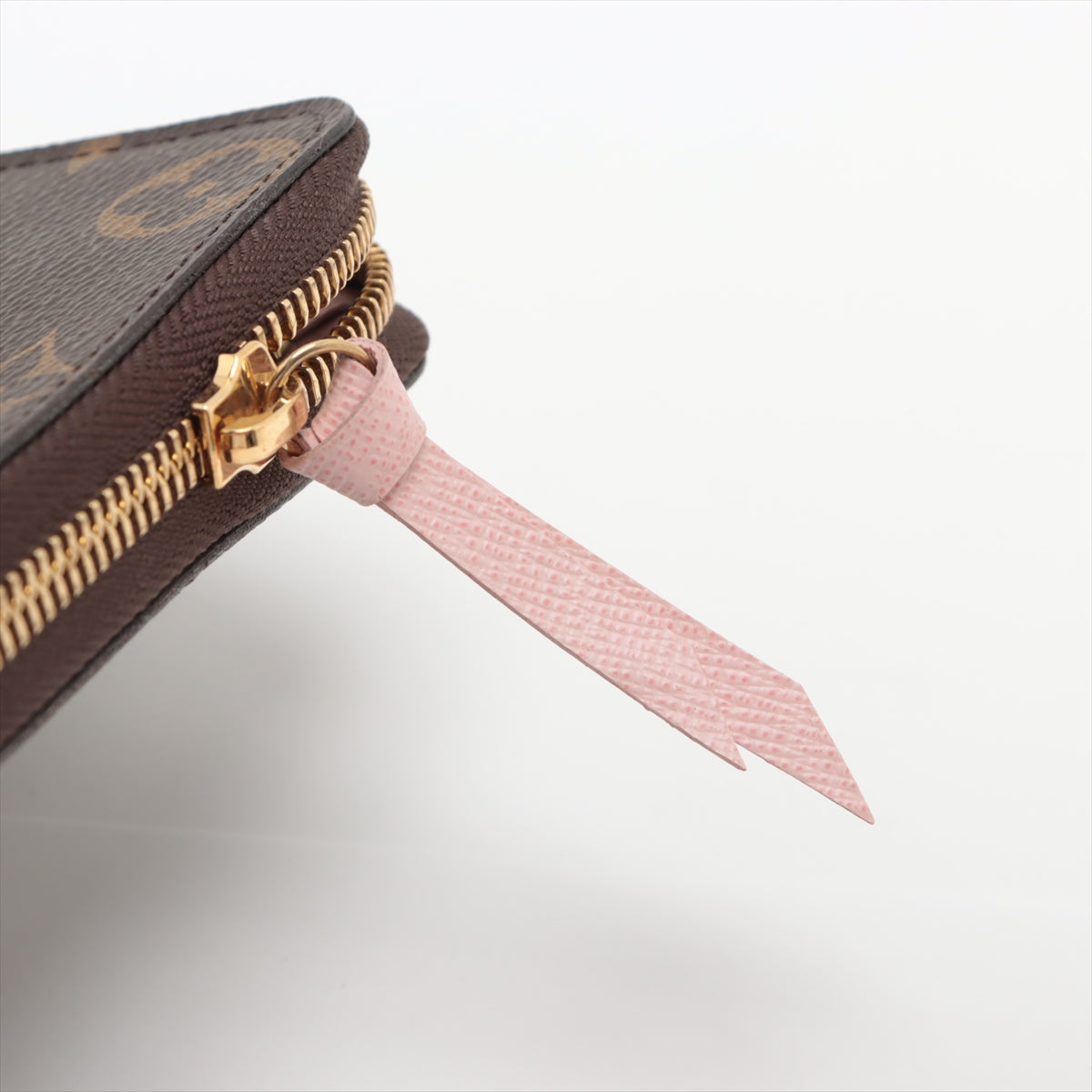 Louis Vuitton Monogram Portofeuille Clemence M61298 CA3177 Rose Ballerine Zip Round Wallet