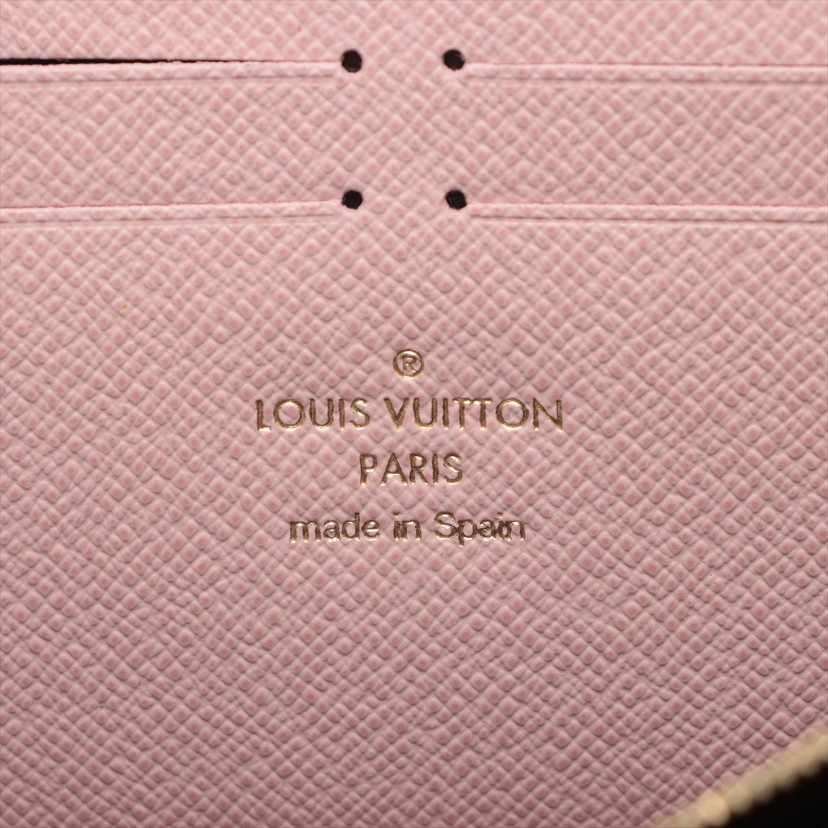 Louis Vuitton Monogram Portofeuille Clemence M61298 CA3177 Rose Ballerine Zip Round Wallet