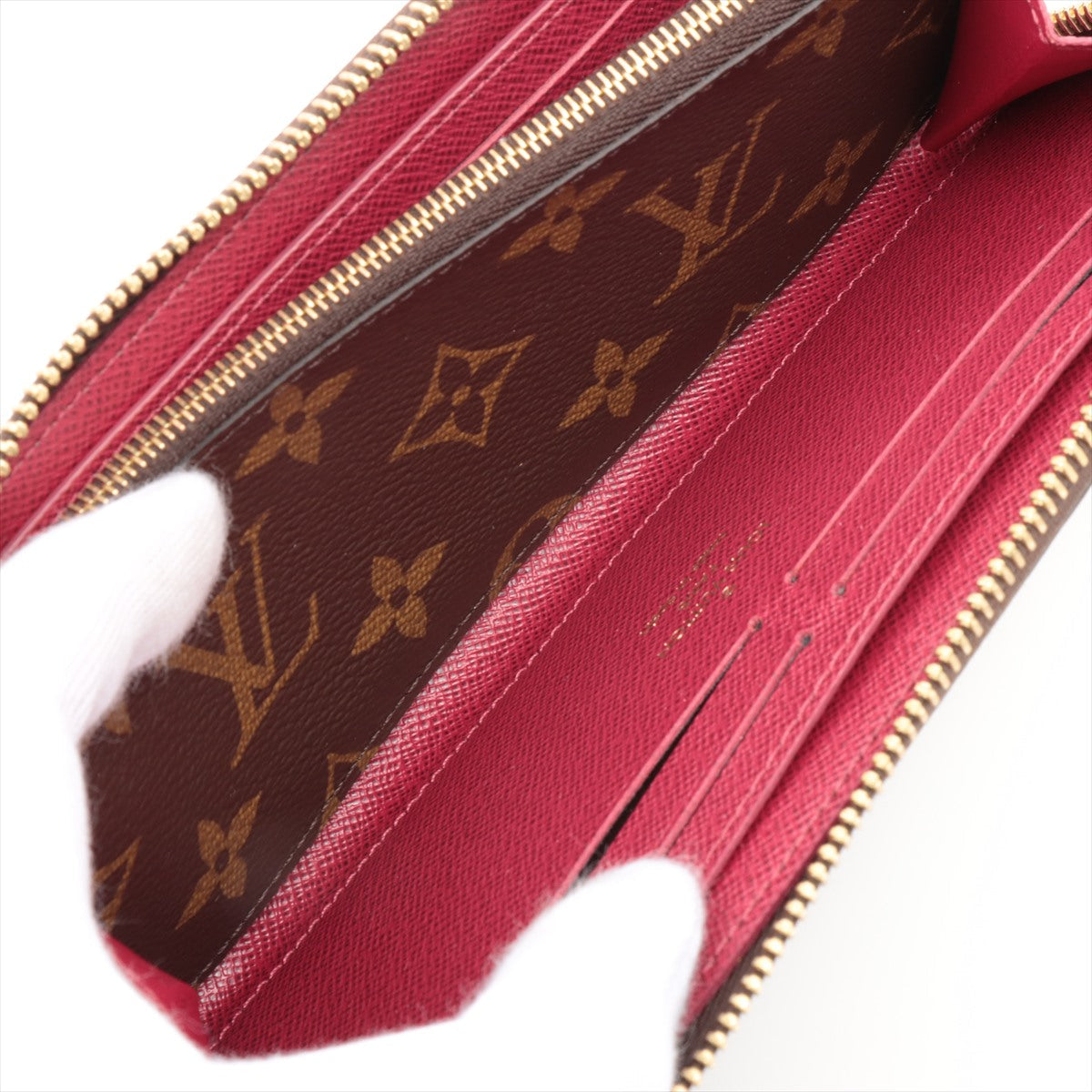 Louis Vuitton Monogram Portofeuille Clemence M60742 Fuschia Zip Round Wallet