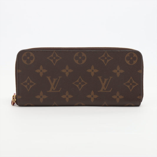 Louis Vuitton Monogram Portofeuille Clemence M60742 Fuschia Zip Round Wallet