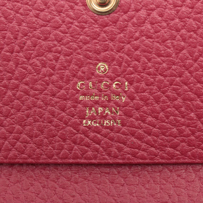 Gucci GG Marmont 739525 Leather Card Case Black x pink